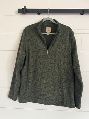 Men's Olive Half-Zip Sweater